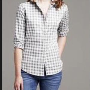Banana Republic soft wash gingham button down
